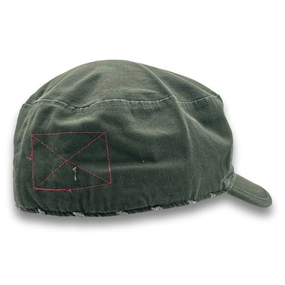 Army Cadet Hat Distressed Round Top BDU Baseball Castro Cap With Zippered Pocket - Picture 5 of 8